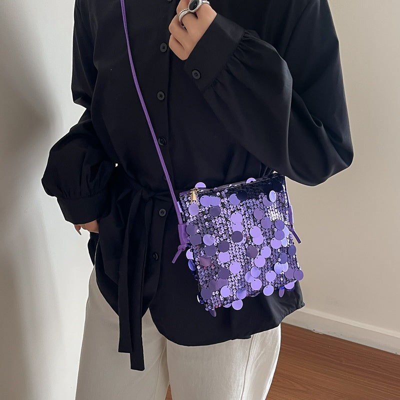 Damen Schultertasche mit glitzerndem Paillettendesign