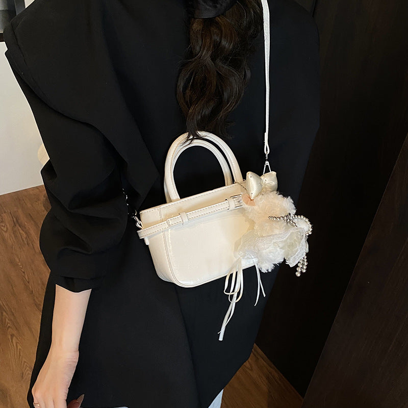 Damen Mini Tasche mit süßem Tier Anhänger und abnehmbarem Schulterriemen