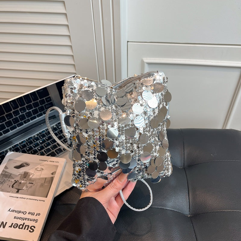 Damen Schultertasche mit glitzerndem Paillettendesign