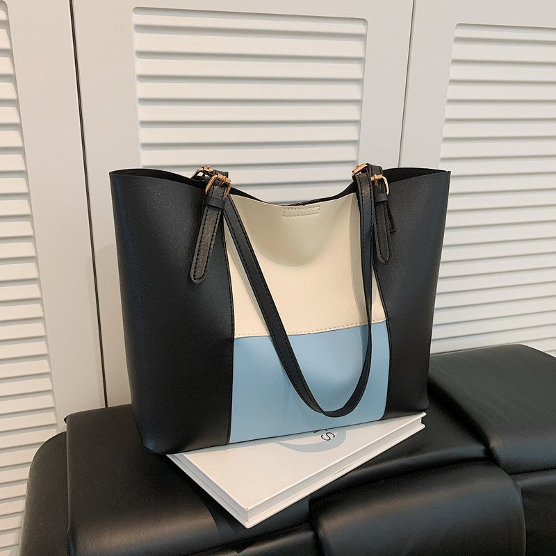 Damen geräumige Tasche mit eleganten Farbblockdetails