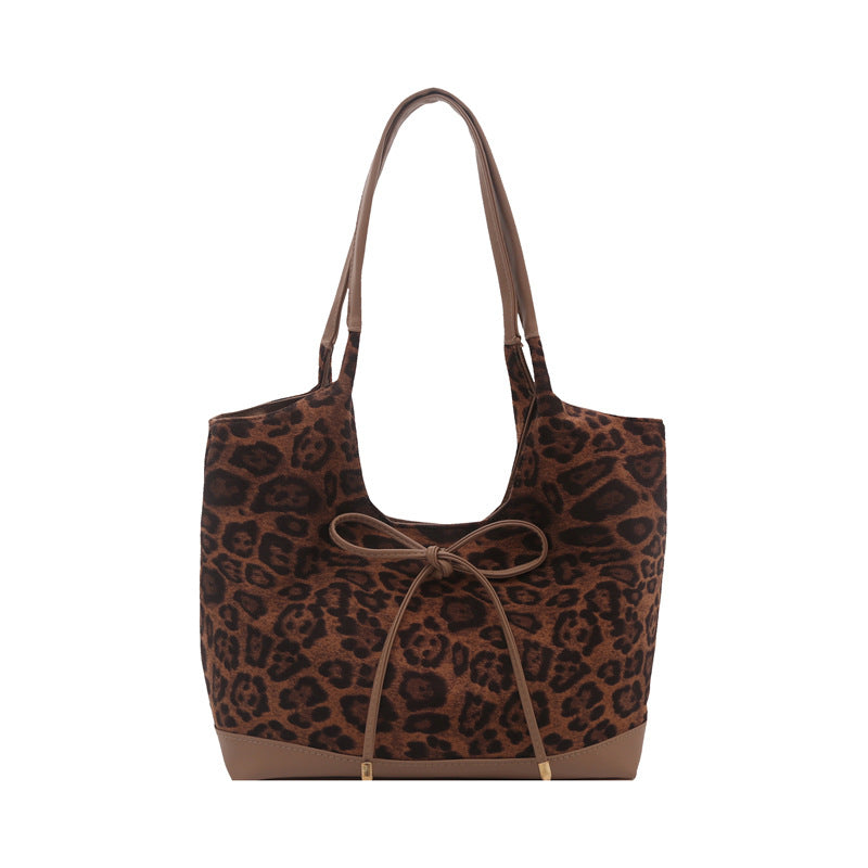 Damentasche mit stylischem Leopardenmuster und verstellbarem Kordelzug