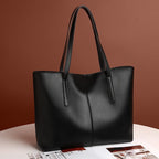 Große Ledertasche, Damen-Arbeitstasche mit Reißverschluss