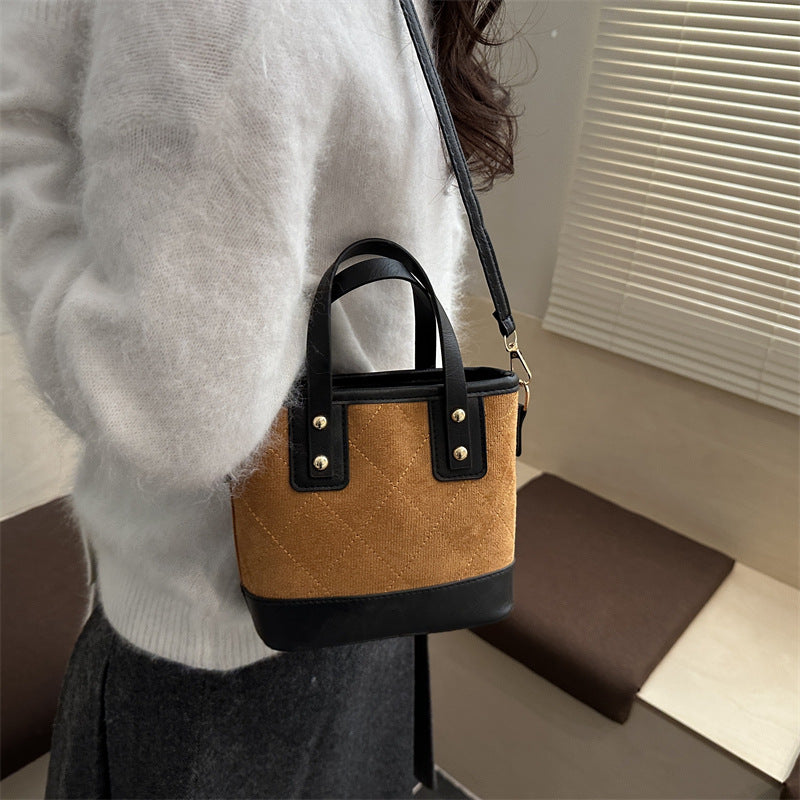 Elegante Mini-Eimer-Tasche für Damen mit abnehmbarem Schulterriemen