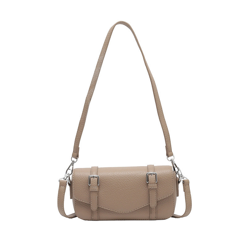 Damen elegante Schultertasche aus strukturiertem synthetischem Leder mit verstellbarem Schulterriemen