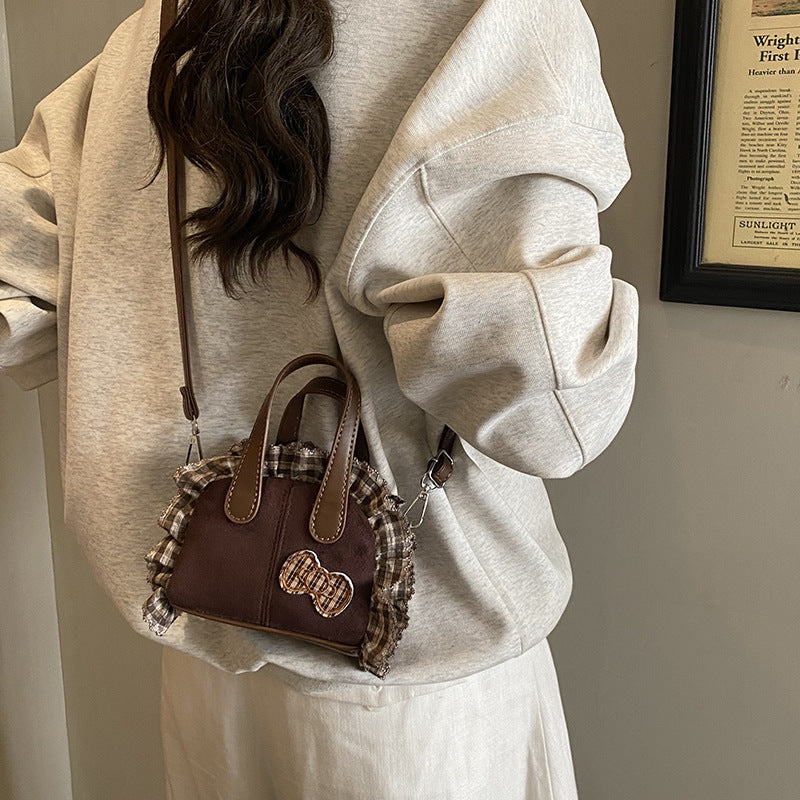 Damen Mini Hobo Tasche mit verspieltem Rüschendesign
