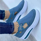 Damen Atmungsaktive Slip-On Sneaker mit Flexiblem Design und Gepolsterter Sohle