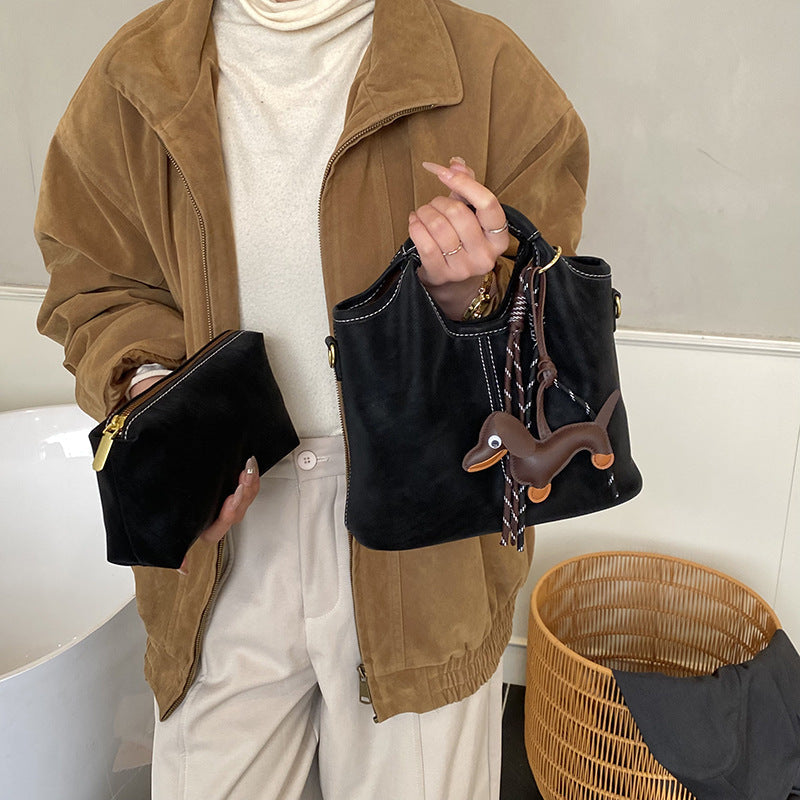 Damen flexible Hobo-Tasche mit abnehmbarem Mini-Portemonnaie