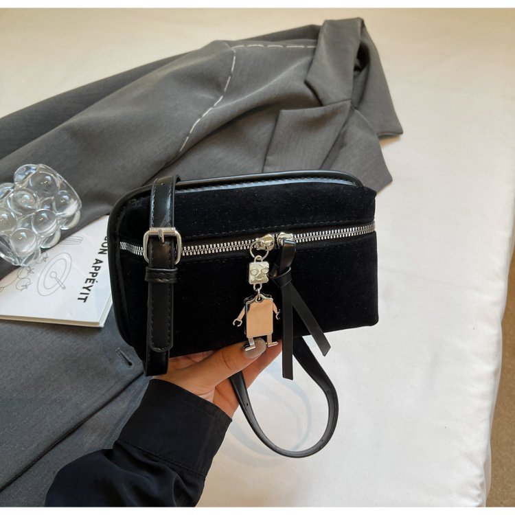 Damen praktische Schultertasche aus hochwertigem Wildleder