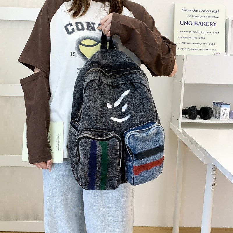 Künstlerischer Denim-Rucksack