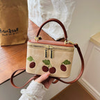 Damen praktische Schultertasche mit süßem Obstmotiv und praktischem Innenfach