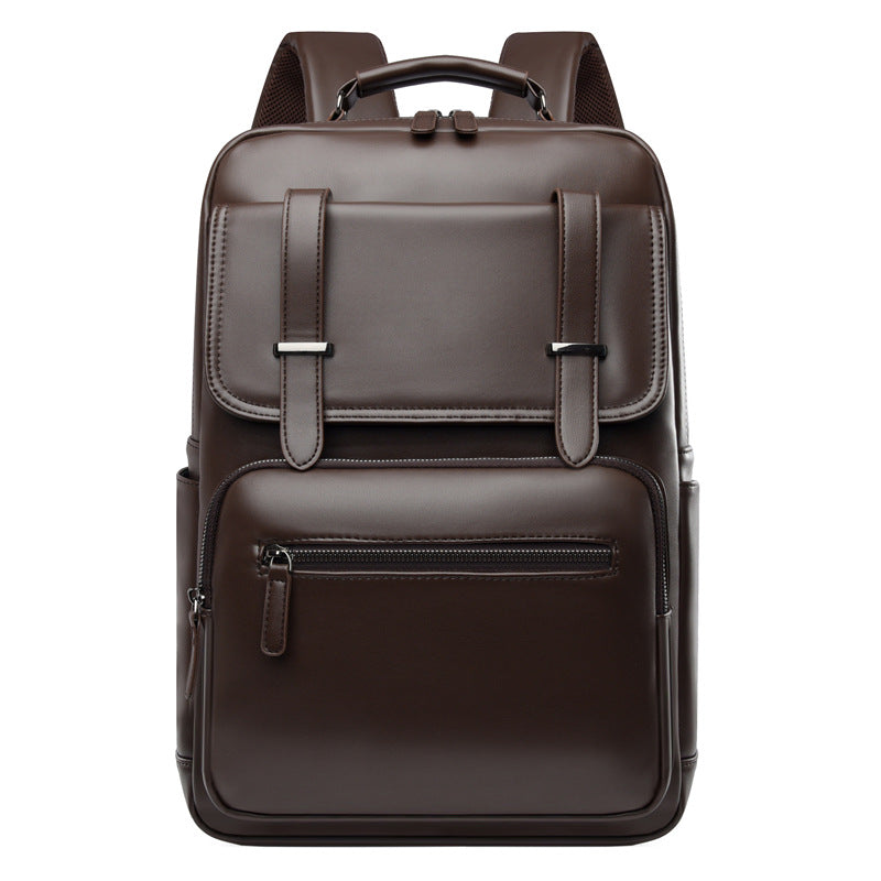 Stylischer Mehrfachfächer-Leder-Rucksack