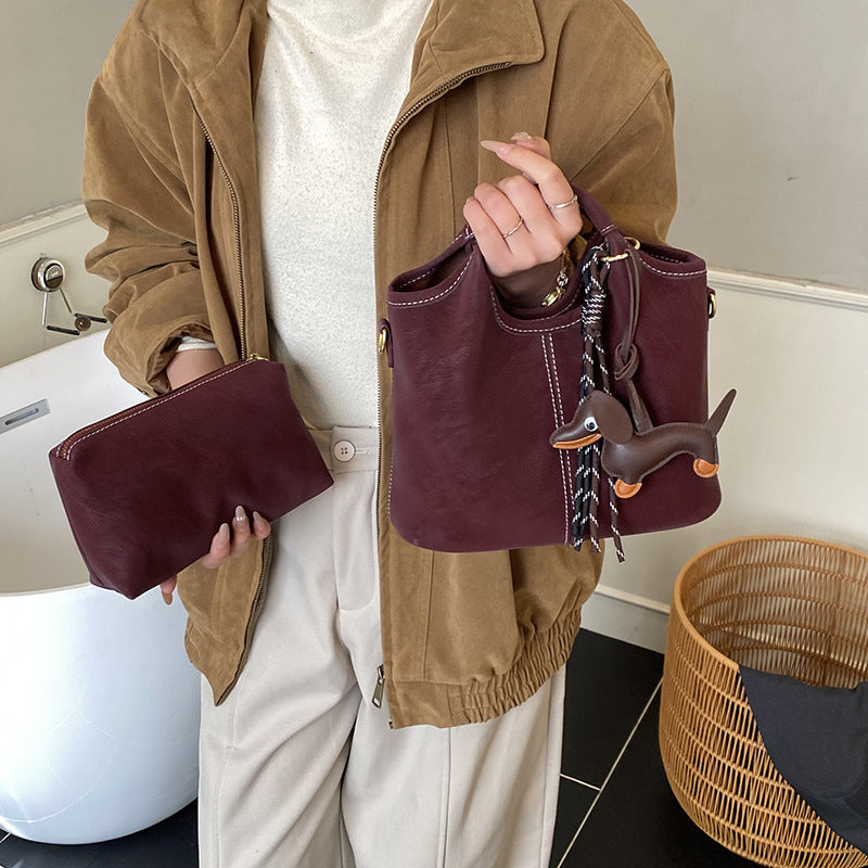 Damen flexible Hobo-Tasche mit abnehmbarem Mini-Portemonnaie