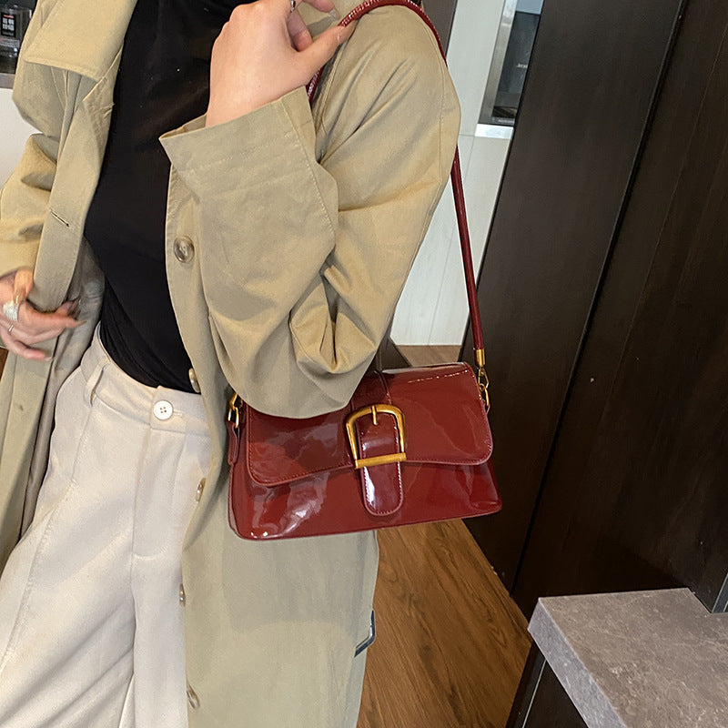 Damen Schultertasche mit abnehmbarem Trageriemen und eleganter Verschluss