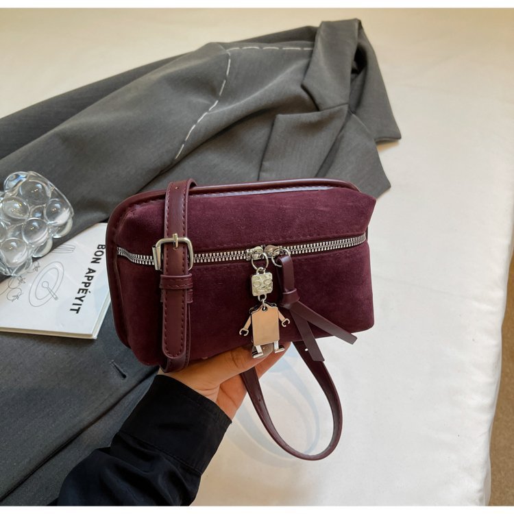 Damen praktische Schultertasche aus hochwertigem Wildleder