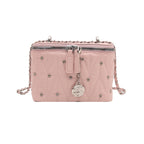 Damen Mini-Handtasche mit eleganter Steppung und Kettenanhänger