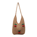 Frauen Handmade Schultertasche mit verspielten Fruchtapplikationen