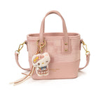 Damen Mini Schultertasche mit süßem Anhänger