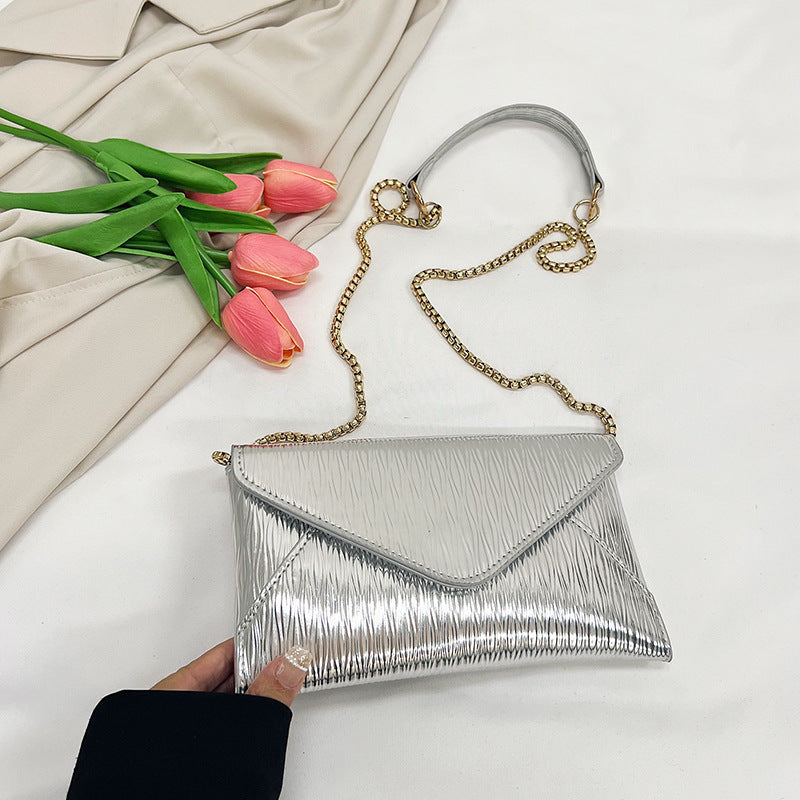 Damen elegante Clutch mit glänzendem Obermaterial