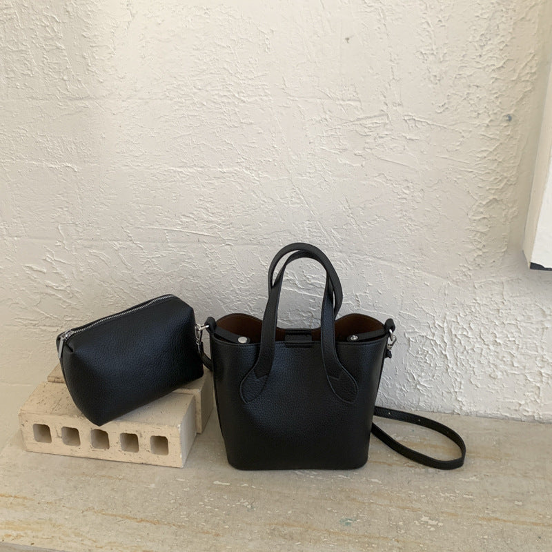 Damen Mini Schultertasche mit abnehmbarem Kosmetiktäschchen
