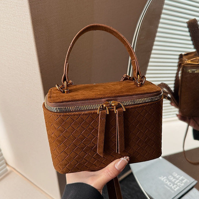 Damen strukturierte Schultertasche mit abnehmbarem Tragegurt