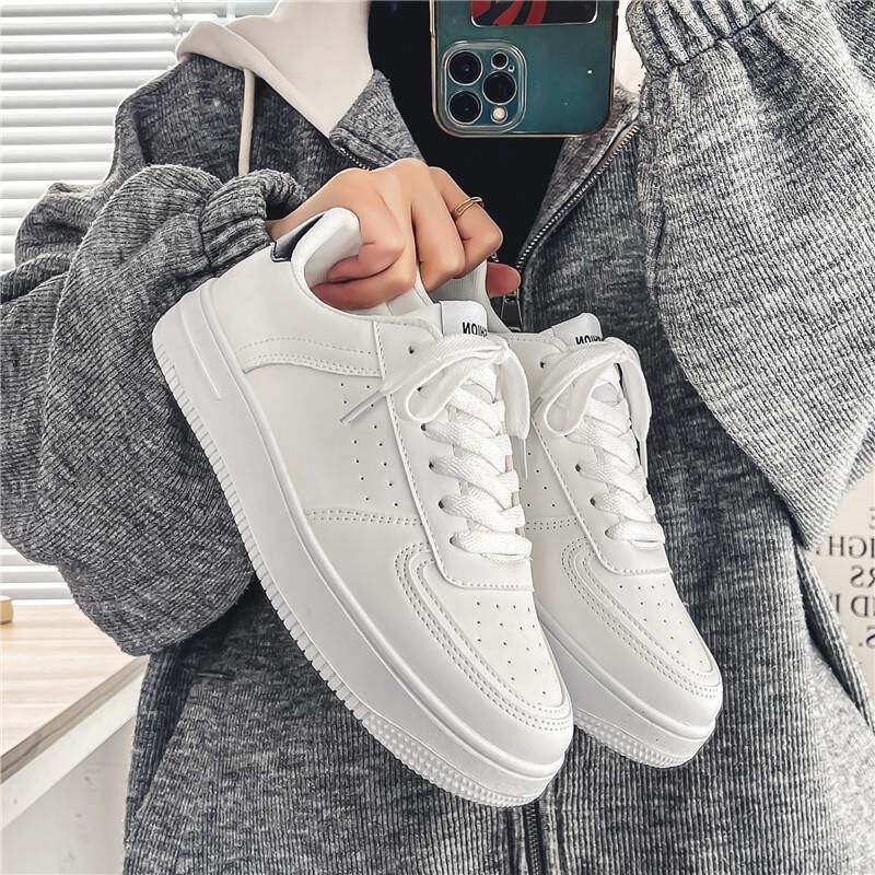 Damen elegante und zeitlose Sneakers mit atmungsaktiver Oberflächentextur