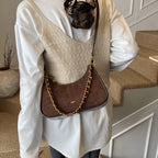 Damen modische Schultertasche im Vintage-Look mit Kettenriemen