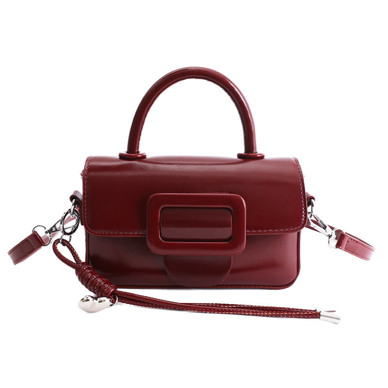 Damen Mini-Handtasche mit dekorativem Druckverschluss