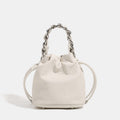 Damen Mini Rucksack Tasche mit elegantem Kettenhenkel und feiner Textur