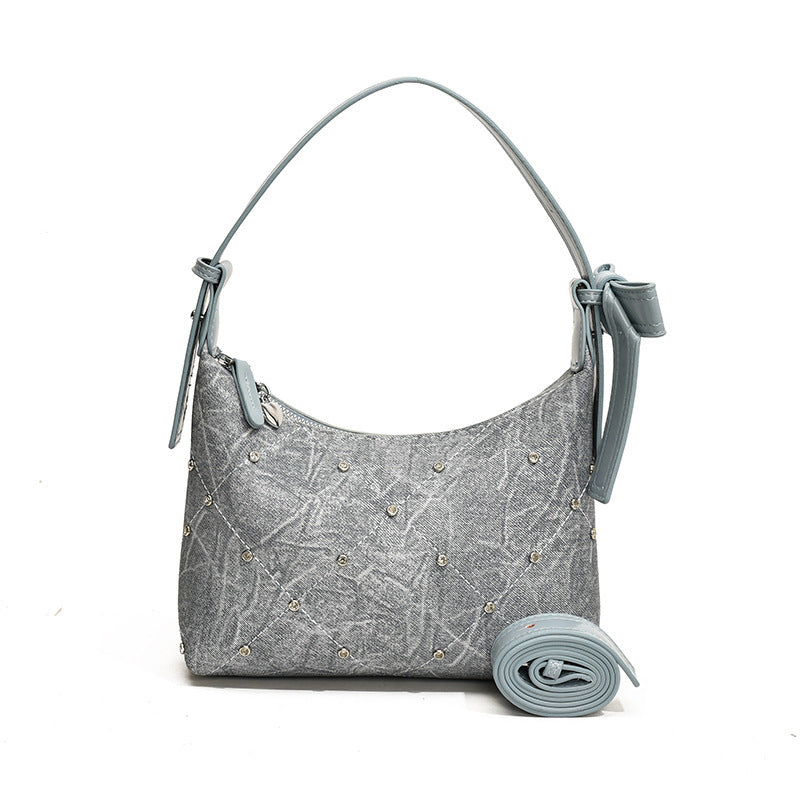 Damen modische Schultertasche mit funkelnden Applikationen