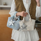 Damen Mini-Handtasche mit modischer Stern-Schlüsselanhänger