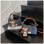 Damen Denim Mini Handtasche