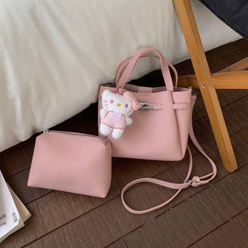 Damen Mini-Handtasche mit abnehmbarem Kosmetiktäschchen