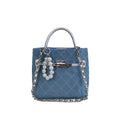 Damen Mini Shopper Tasche mit luxuriösem Kettenanhänger
