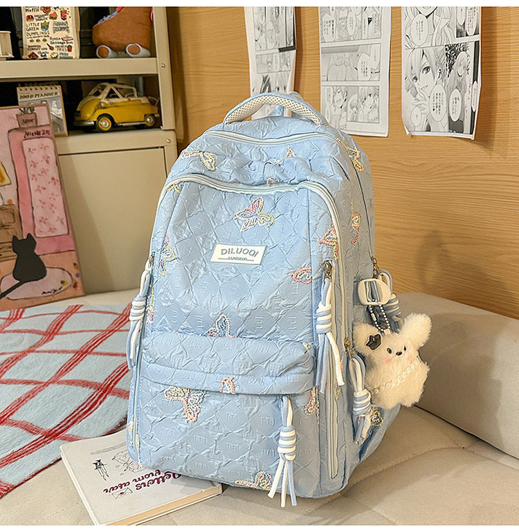 Blumenbestickter Robuster Schulrucksack