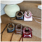 Damen Mini-Handtasche mit trendigem Rüschendesign