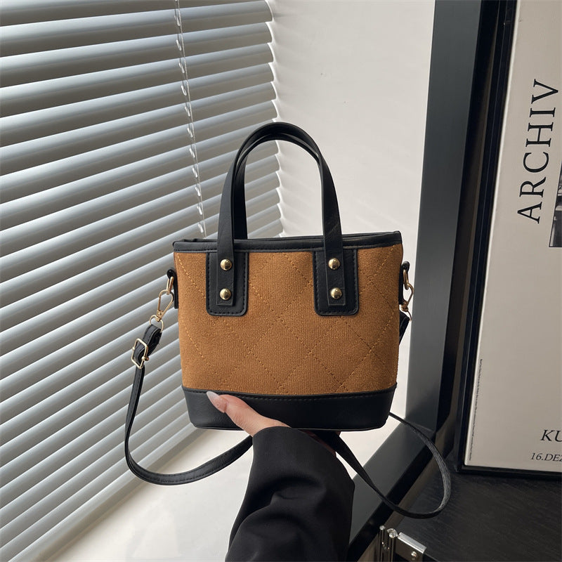 Elegante Mini-Eimer-Tasche für Damen mit abnehmbarem Schulterriemen