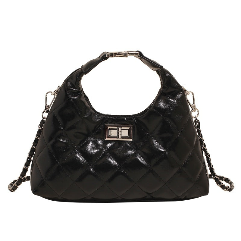 Damen Mini-Handtasche mit elegantem gestepptem Design und schickem Kettenverschluss