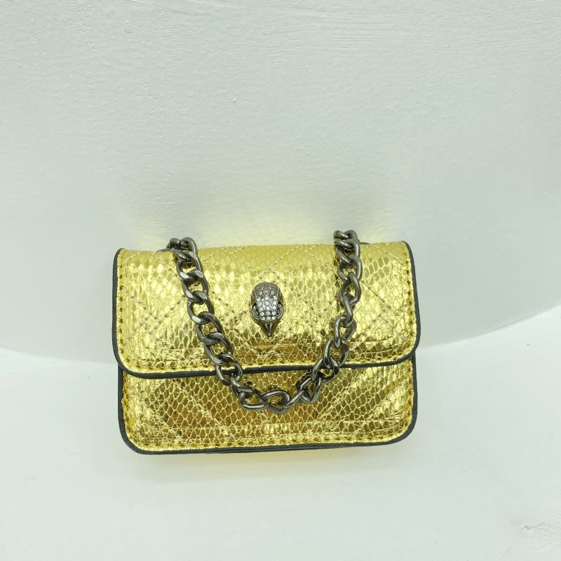 Damen Mini-Handschuh Tasche mit geflochtenem Kettenriemen