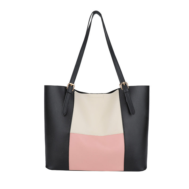 Damen geräumige Tasche mit eleganten Farbblockdetails