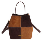 Damen Mini-Hobo-Tasche aus hochwertigem Wildleder mit dekorativen Nähten