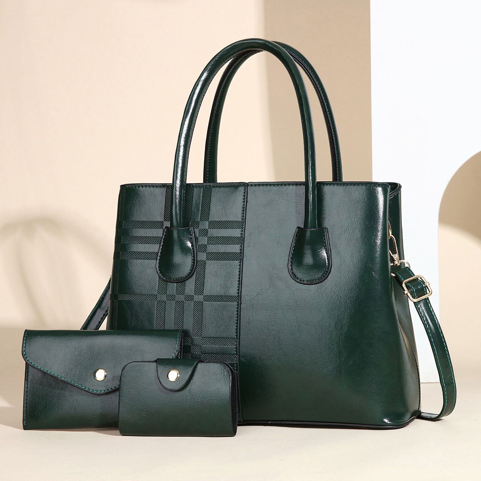 Damen elegante Tote-Handtasche mit abnehmbarem Clutch und zusätzlichem Geldbeutel