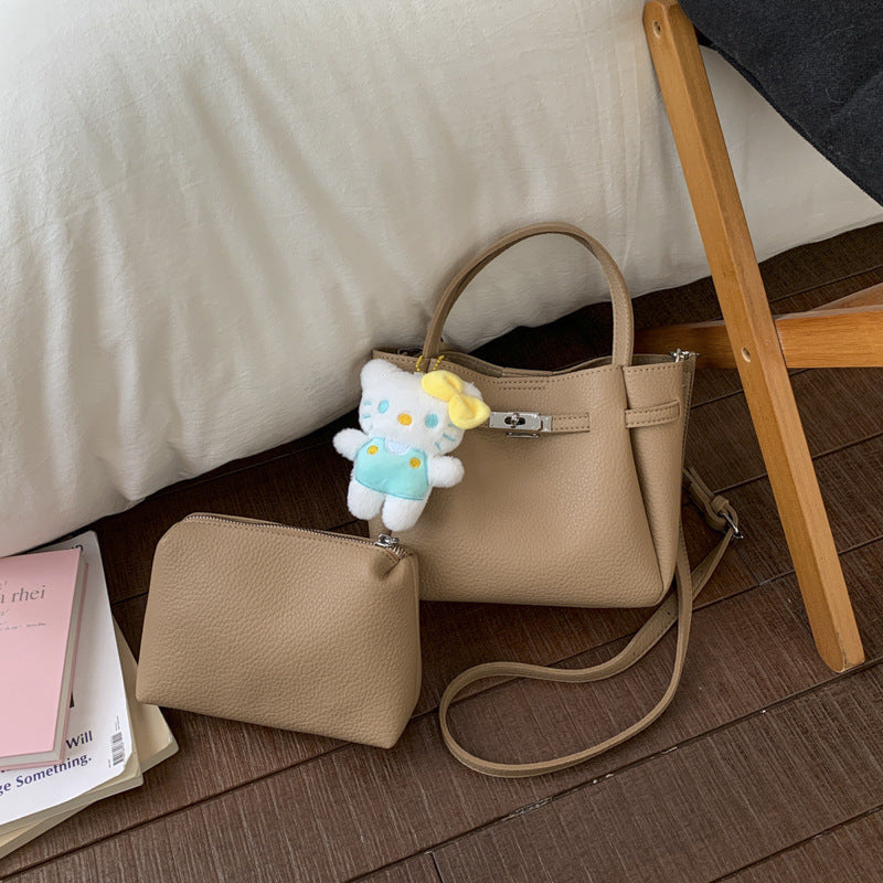Damen Mini-Handtasche mit abnehmbarem Kosmetiktäschchen