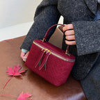 Damen strukturierte Schultertasche mit abnehmbarem Tragegurt