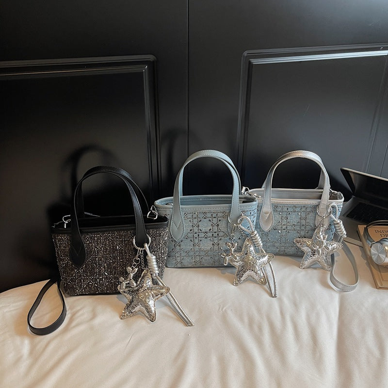 Damen Mini-Handtasche mit funkelndem Stern-Anhänger