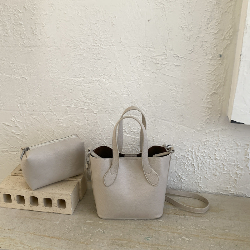 Damen Mini Schultertasche mit abnehmbarem Kosmetiktäschchen