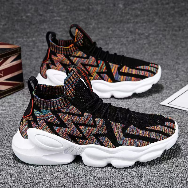 Damen High-Cut Sport Sneakers mit elastischem Strickbereich