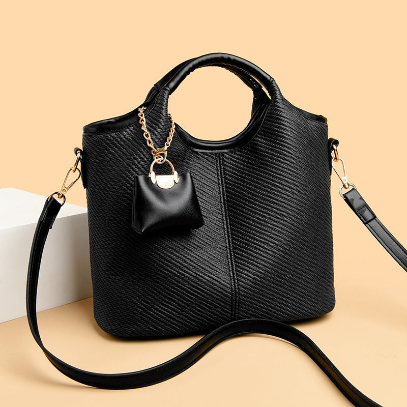 Damen elegante Handtasche mit strukturiertem Design und abnehmbarem Mini-Organizer