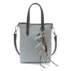Damen Mini Shopper Tasche mit süßem Tieranhänger