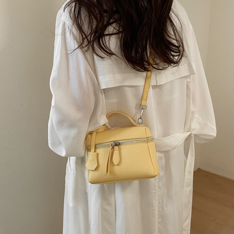 Damen praktische Schultertasche mit Doppelreißverschluss und vielseitigem Tragegurt