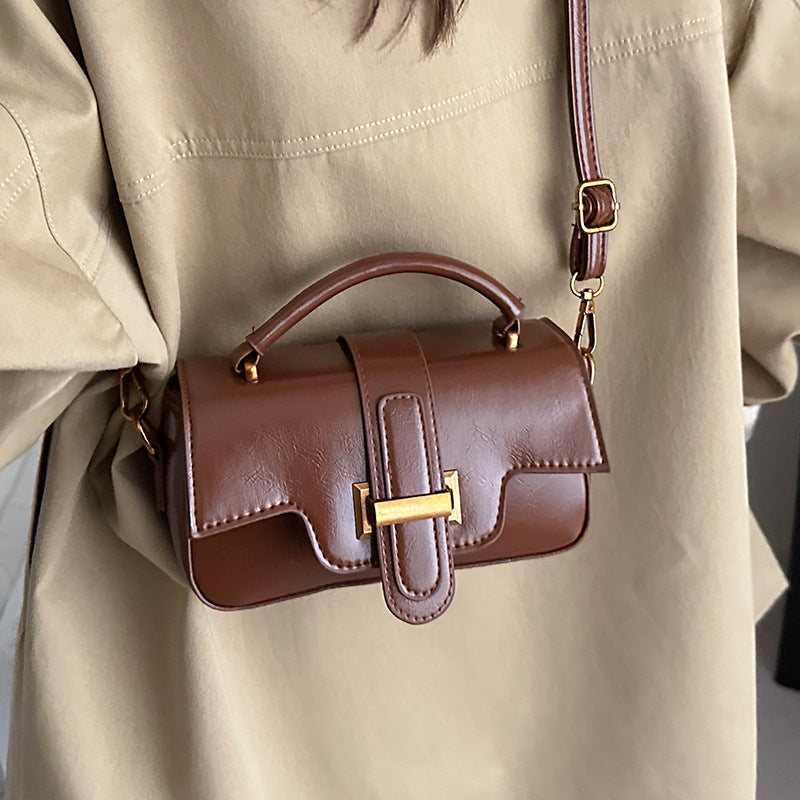 Damen elegante Mini-Handtasche mit praktischem Tragegriff und abnehmbarem Schulterriemen